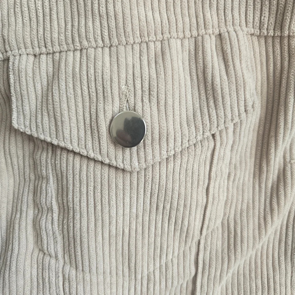 NASTY GAL Beige Corduroy Jacket, Size 4 - Picture 5 of 12